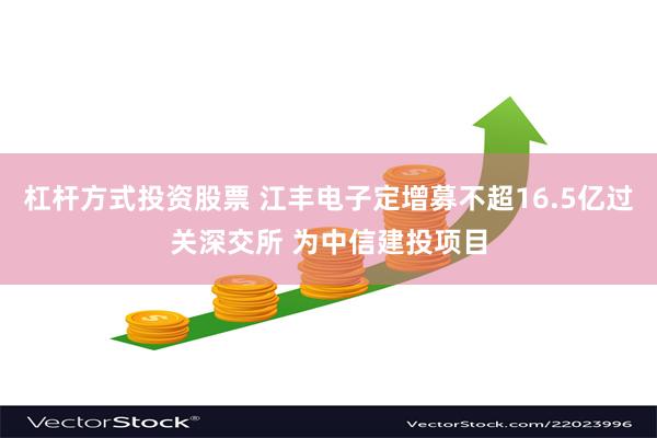 杠杆方式投资股票 江丰电子定增募不超16.5亿过关深交所 为中信建投项目