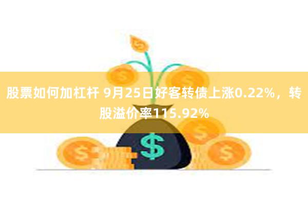 股票如何加杠杆 9月25日好客转债上涨0.22%，转股溢价率115.92%